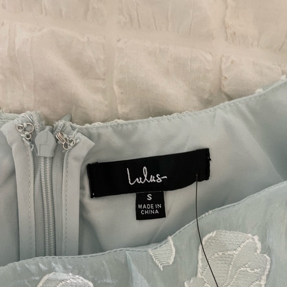 Lulu's Exquisite Moments light blue jacquard Sheath Mini Dress - Picture 9 of 14